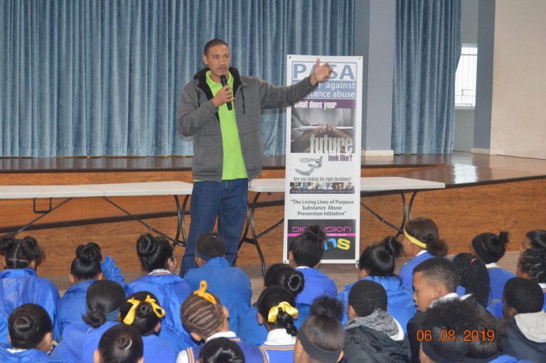 And so our Substance Abuse Prevention Campaign continues… On 6 August we addressed about 175 grade 7 learners at Pacaltsdorp